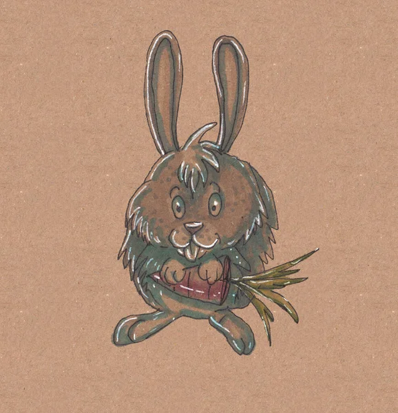 Güzel tavşan, her amaç için harika bir tasarım. Çizim illüstrasyonu. — Stok fotoğraf