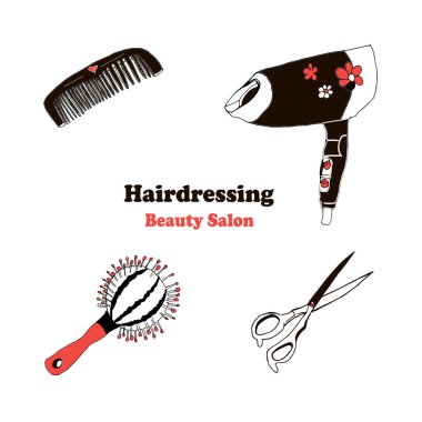 Vektör stok illüstrasyonu Kuaför Güzellik Salonu.