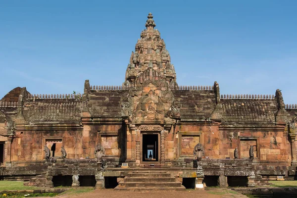 Phanom Szczebel Piaskowiec Rzeźbiony Zamek Prowincji Buriram Tajlandia — Zdjęcie stockowe