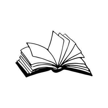 Kitap karalama renk doğrusal simgesi