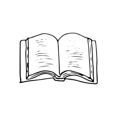 Kitaplar ve gözlükler renk doğrusal simgesini karalar. Eski açılmış el çizimi bir illüstrasyon. Eğitici, tarihsel edebiyat, romantizm, fantezi. Beyaz arkaplanda izole edilmiş vektör ögeleri