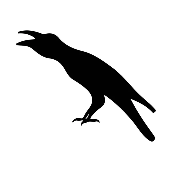 Crier Corbeau Doodle Glyphe Vecteur Icône — Image vectorielle