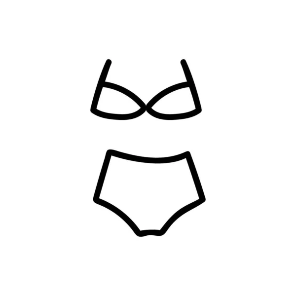 Two Piece Swimsuit Doodle Linear Icon — Stock Vector