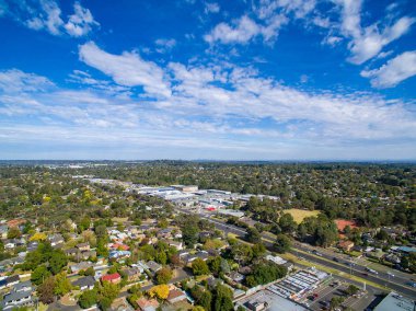 Ringwood Melbourne, Avustralya, dış Doğu metrolu banliyö evlerin havadan görünümü