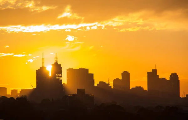 Sunset Melbourne Cbd Buildings — Stock Photo, Image