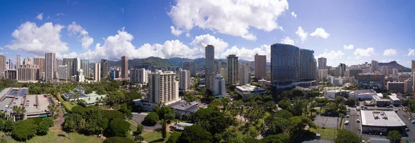 Aerial Panoramic View Waikiki Skyline Beautiful Sunny Day — Stock Photo, Image