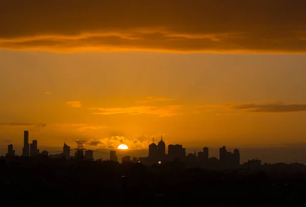 Panorama města Sunset Melbourne — Stock fotografie
