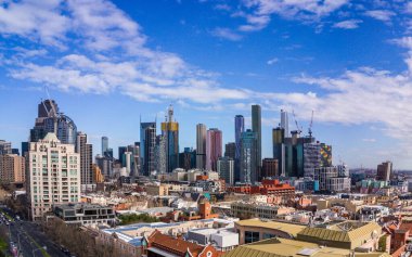 Melbourne gökdelenlerinin havadan görünüşü
