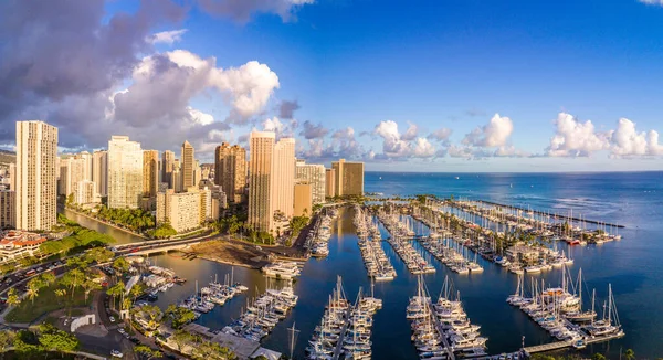 Aerial of Ala Wai Boat Harbor — Stock Photo, Image