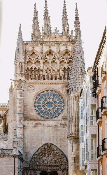 Entree Belangrijk Glas Loodraam Genaamd Rozet Van Burgos Kathedraal Spanje — Stockfoto