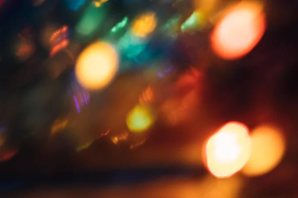 Selective Focus Different Colored Christmas Lights Out Focus Night — Stock Photo, Image