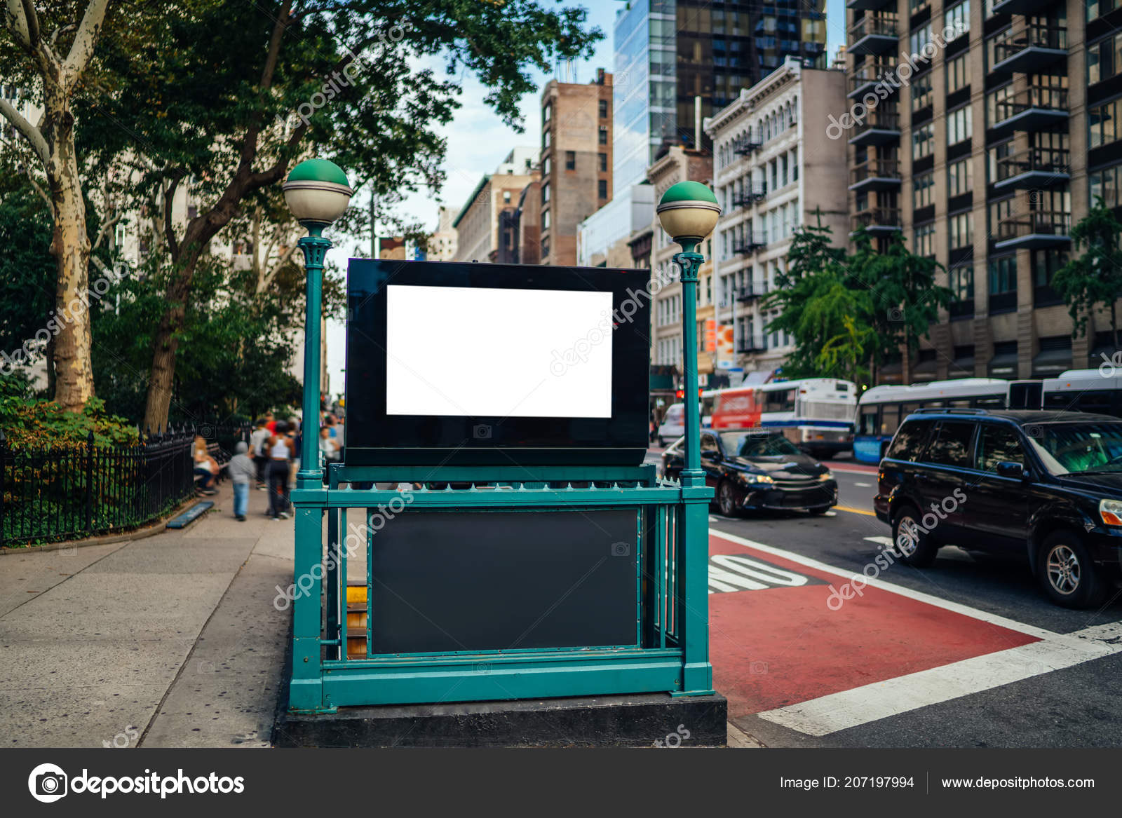 Download New York City Subway Entrance Clear Empty Billboard Copy Space Royalty Free Photo Stock Image By C Gaudilab 207197994