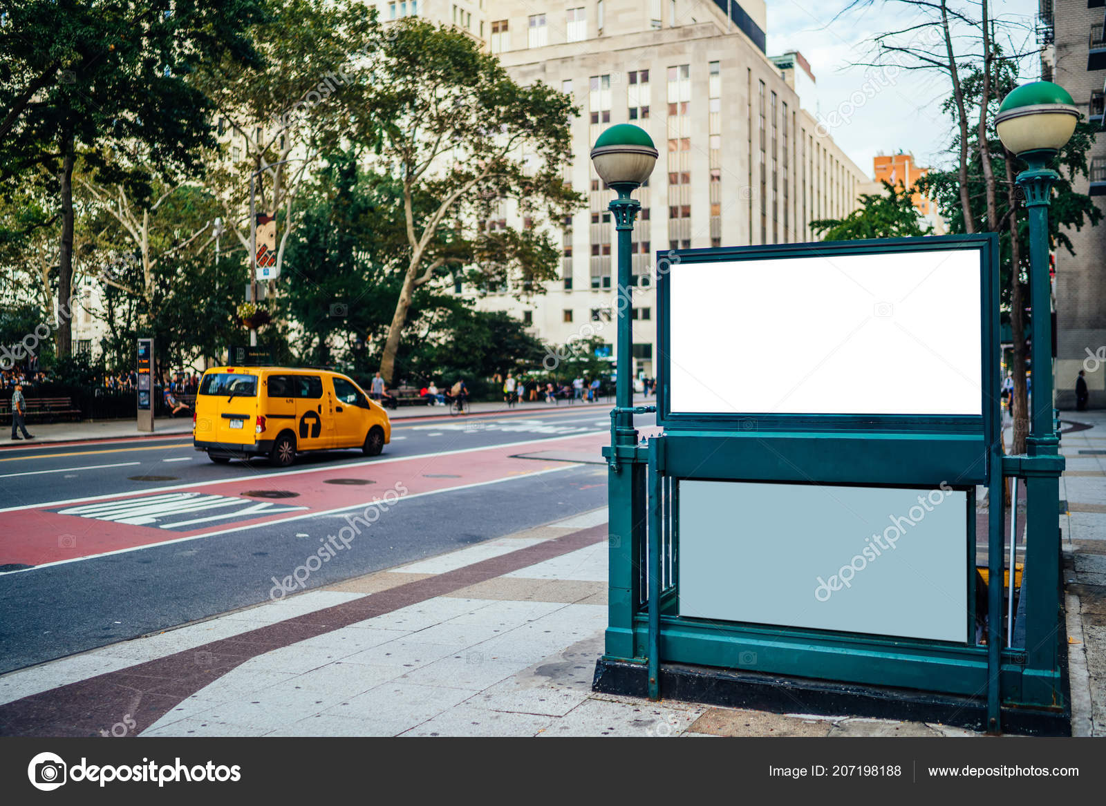 Download New York City Subway Entrance Clear Empty Billboard Copy Space Stock Editorial Photo C Gaudilab 207198188 Yellowimages Mockups
