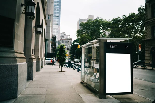 Bus Station Bord Met Lege Kopie Ruimte Scherm Voor Reclame — Stockfoto