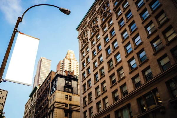 Publicity Mock Area Advertising Commercial Information Flashlight Modern Buildings Downtown — Stock Photo, Image