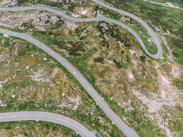 Вид Высоты Птичьего Полета Кривые Змей Вид Сверху Живописную Австрийскую — стоковое фото