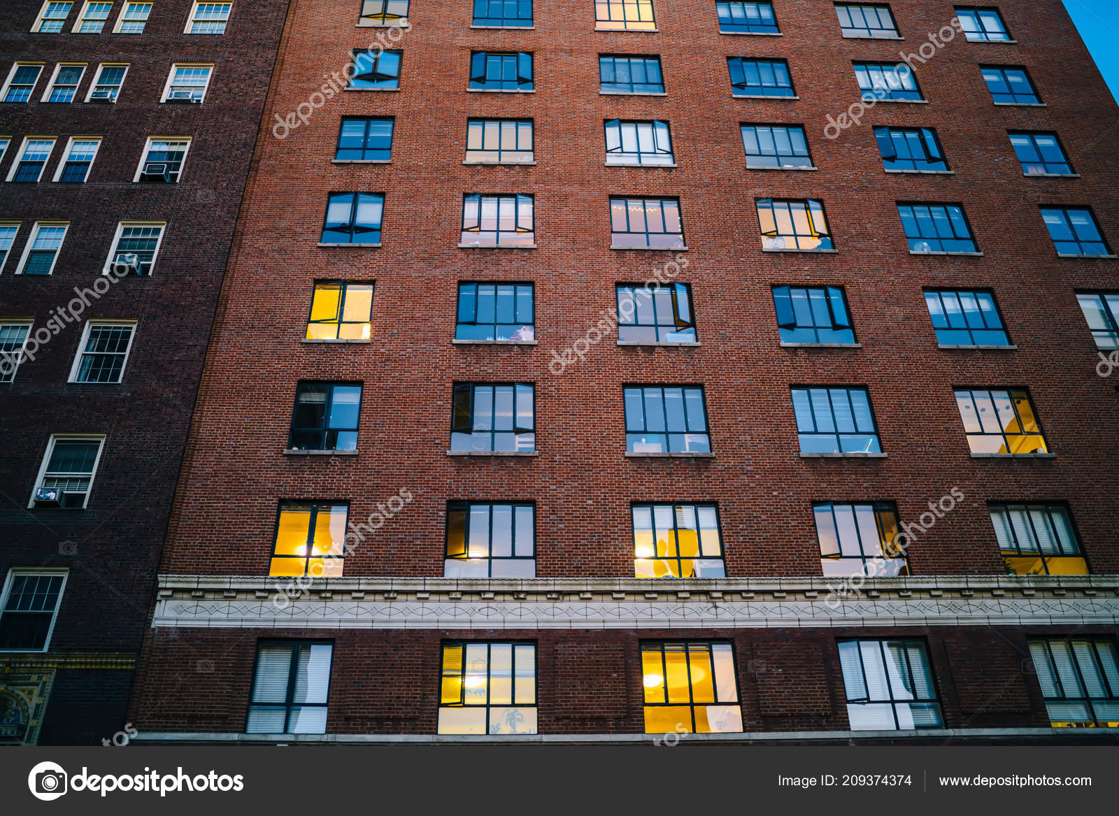 Tall Brick Apartment Building