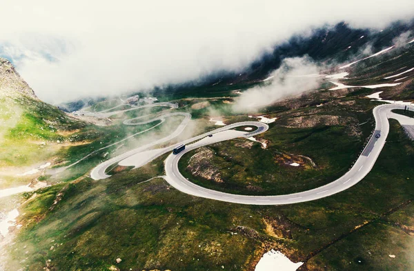 Вид Высоты Птичьего Полета Кривые Змей Вид Воздуха Живописный Маршрут — стоковое фото