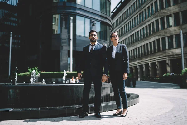 Full Length Portrait Confident Turkish Male Entrepreneur Formal Suit Standing — Stock Photo, Image