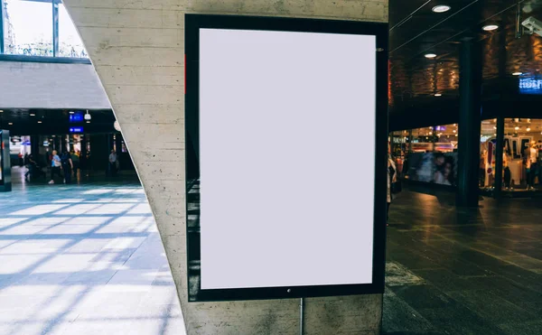Спорожнити Білборд Громадському Місці Порожнім Екраном Копіювання Реклами Або Рекламного — стокове фото