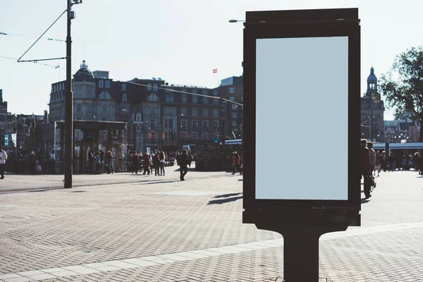 Tiszta Hirdetőtábla Város Utcáján Üres Másoló Képernyő Reklám Vagy Promóciós — Stock Fotó