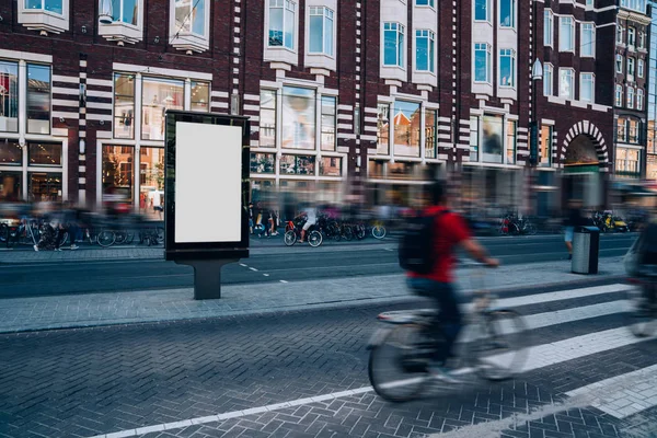 Clear Billboard City Street Med Blank Kopia Utrymme Skärm För — Stockfoto