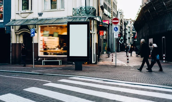 Clear Billboard City Street Blank Copy Space Screen Advertising Promotional — Stock Photo, Image