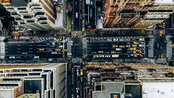 Aerial View New York Downtown Building Roofs Bird Eye View — Stock Photo, Image