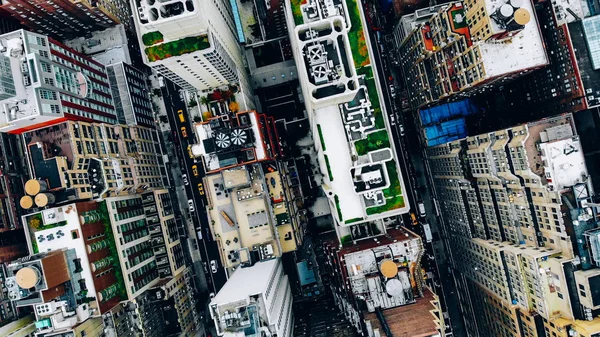 Luchtfoto Van New York Downtown Daken Van Het Gebouw Met — Stockfoto