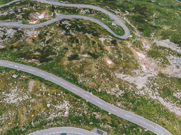 Вид Высоты Птичьего Полета Кривые Змей Вид Сверху Живописную Австрийскую — стоковое фото