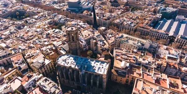 Erstaunliche Luftaufnahme Des Antiken Viertels Historischer Wohngebäude Zentrum Der Stadt — Stockfoto
