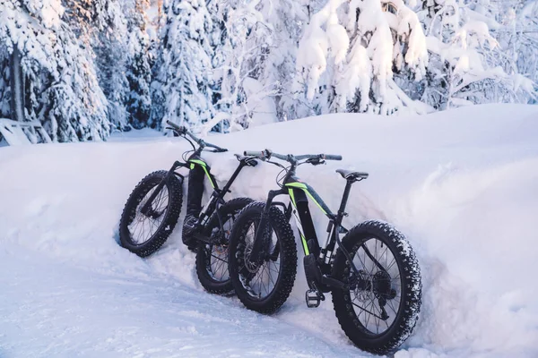 Bicicleta Profissional Para Passeios Extremos Inverno Ambiente Selvagem Natureza Lazer — Fotografia de Stock