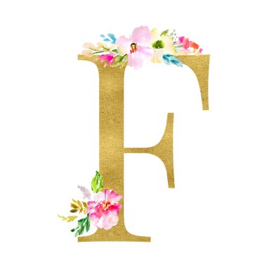 f harfi ile çiçek dekorasyonu 