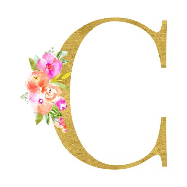 c harfi ile çiçek dekorasyonu 