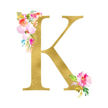 k harfi ile çiçek dekorasyonu 