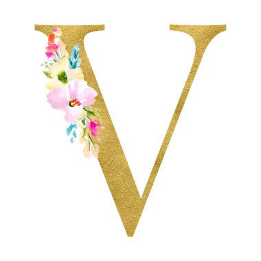 v harfi ile çiçek dekorasyonu 
