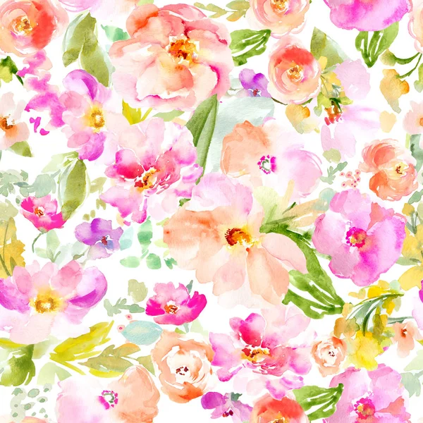 Aquarell Floraler Hintergrund Textur — Stockfoto