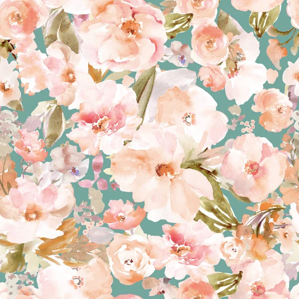 Aquarel Bloemen Achtergrond Textuur — Stockfoto