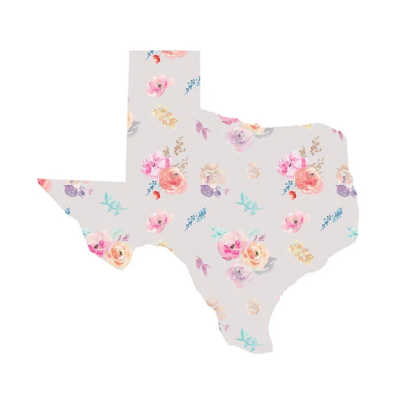 Mapa Floral Texas — Foto de Stock