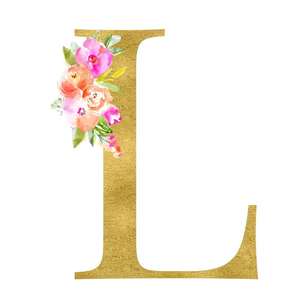 Lettera Con Decorazioni Floreali — Foto Stock