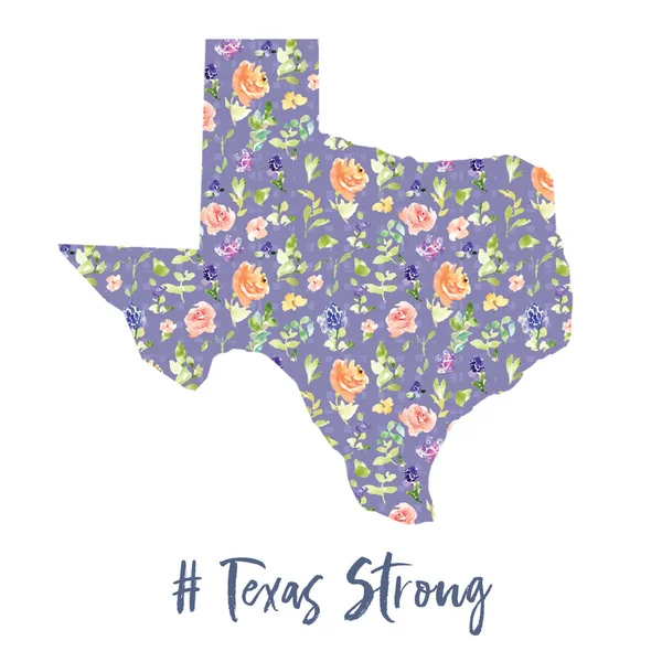 Mapa Floral Texas —  Fotos de Stock