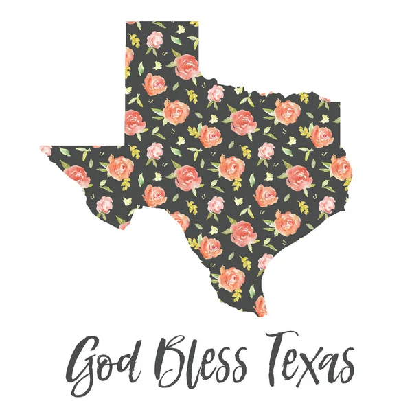 Mapa Floral Texas —  Fotos de Stock