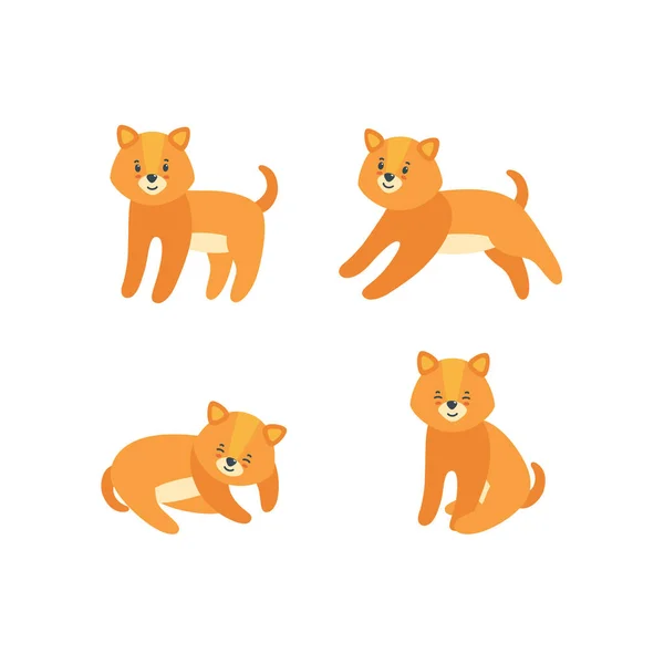 Σκυλιά. Puppy χαρακτήρα για διάφορες εκτυπώσεις και σχέδια. Εικονογράφηση διανύσματος — Διανυσματικό Αρχείο