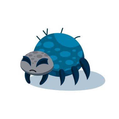 Örümcek beyaz arka planda izole edilmiş. Düz biçimli vektör illüstrasyonu.