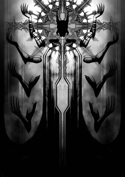 Анубіс Дух Жаху Злий Дух Темний Єгипетський Стародавній Бог Головою — стокове фото