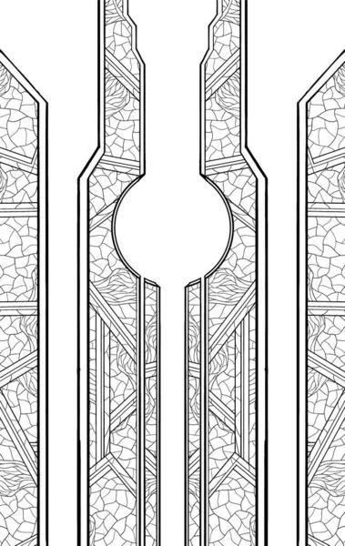 Abstração Arquitetônica Monumento Geométrico Portão Portal Tela Protetora Com Padrões — Vetor de Stock