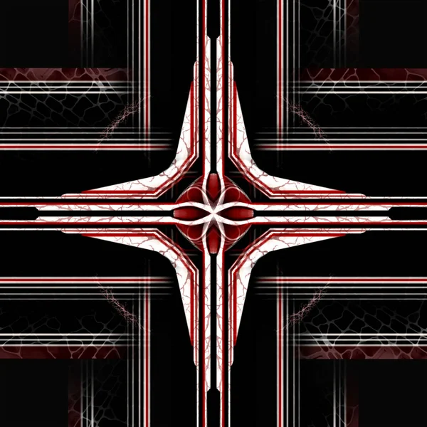 Patrón Ornamento Decoración Abstracción Gráfica Similar Una Cruz Estrella Cuadrado — Foto de Stock