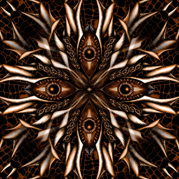 Grafische Abstractie Horror Stijl Vergelijkbaar Verschrikkelijke Demon Patroon Ornament Decor — Stockfoto
