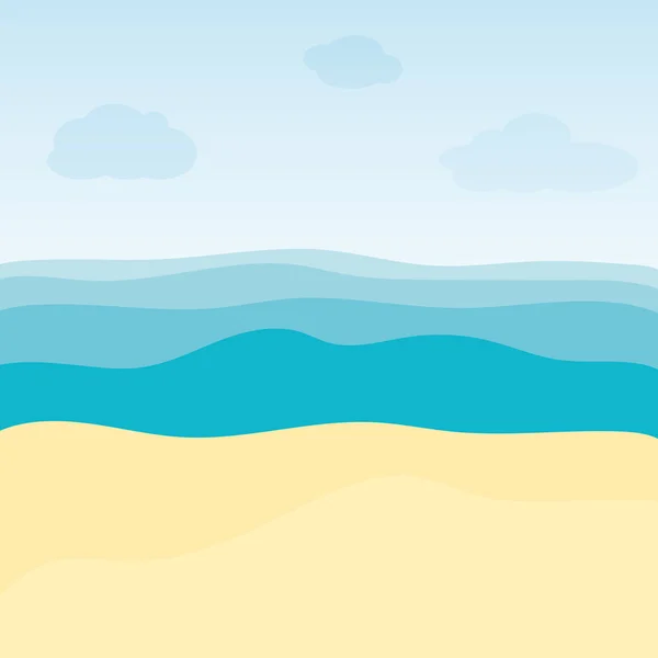 Тропический Фон Морем Песком Вид Море Океан Пляжа Векторная Иллюстрация Векторная Графика