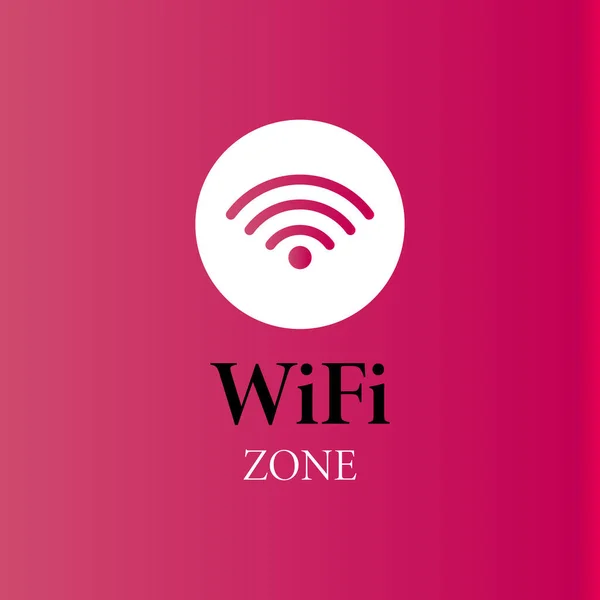 Wifi Zone Rosa Hintergrund Gradient Bunte Drahtlose Und Wifi Symbol — Stockvektor